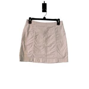 Free People As 10 White Corduroy Zip Up Mini Fitted Skirt 27x16.5